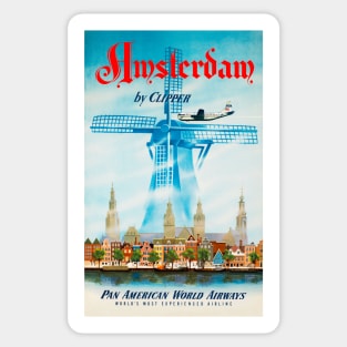 Vintage Travel Poster The Netherlands Amsterdam Sticker